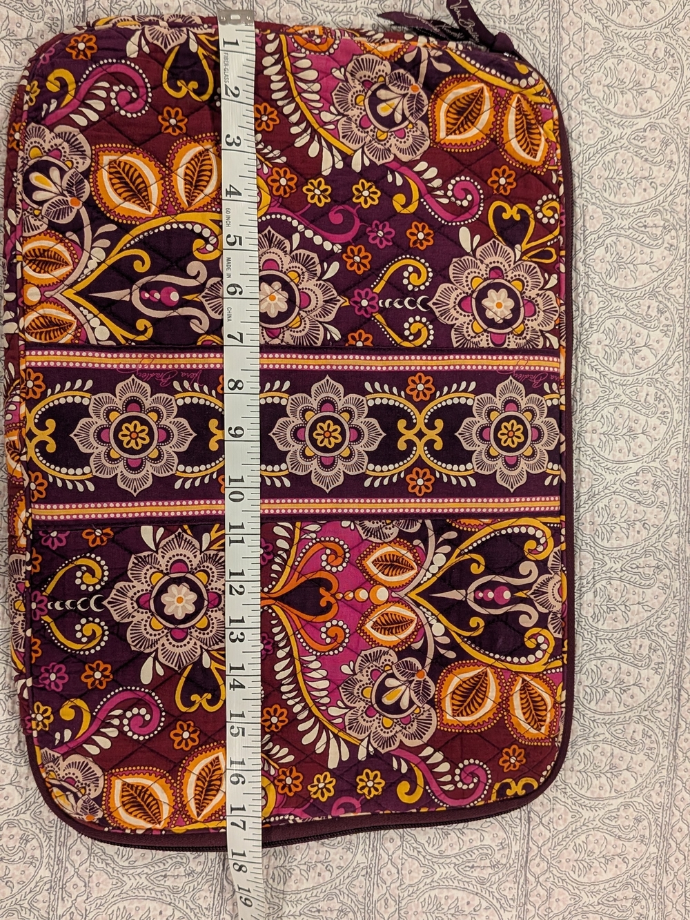 Vera Bradley Quilted Laptop Sleeve in Purple, Pink & Gold Paisley